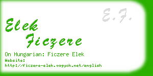 elek ficzere business card